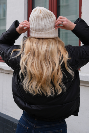 Ribbed Beanie - vaalea beige