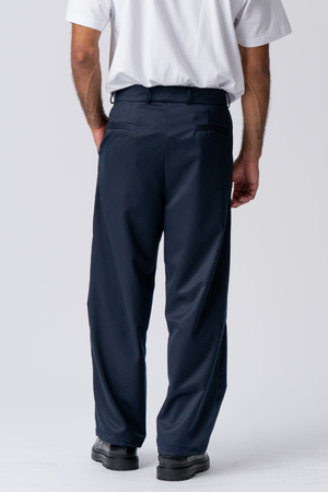 Laskostettu leveä puku Pants - Laivasto
