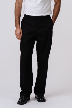 Straight Cotton Chino - musta