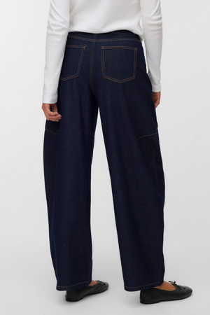 Kaitlin Wide Barrel Farkut - Tummansininen Denim