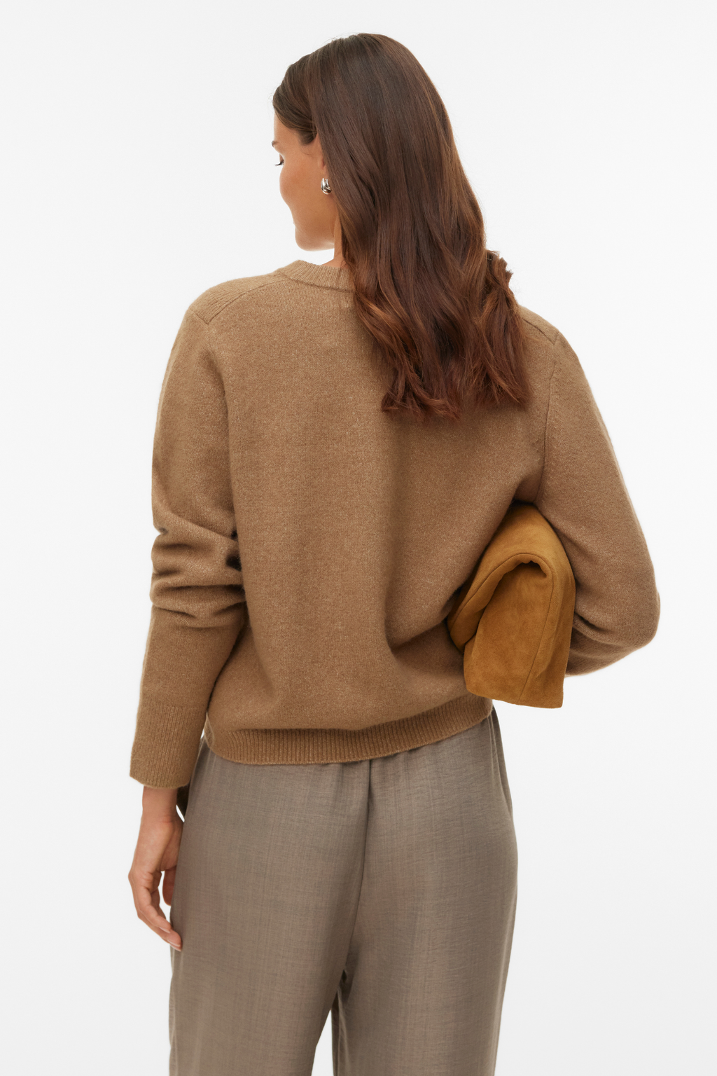 Fiona Short Button Neuletakki - Silver Mink Melange