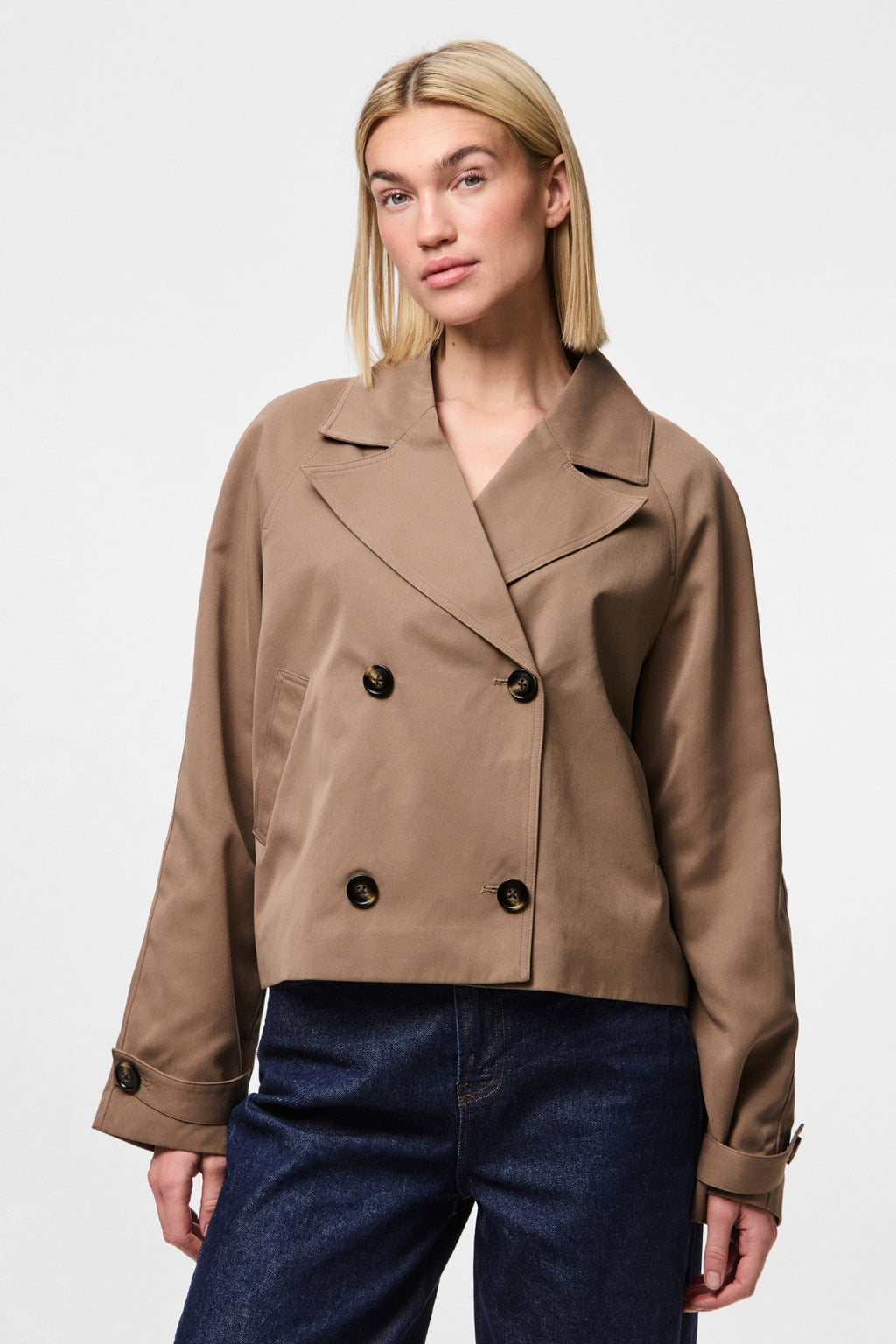 Scarlett Short Trenchcoat - Ruskea linssi