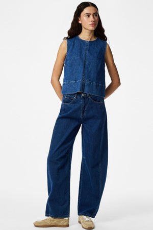Silke Denim toppi - Medium Blue Denim