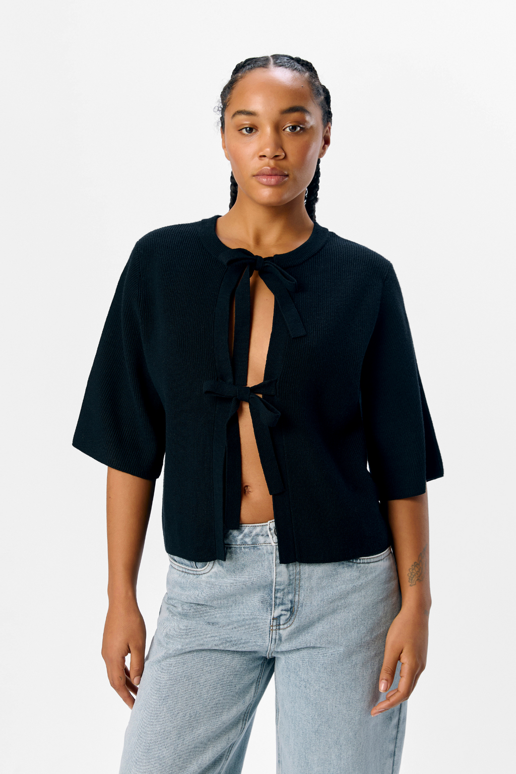 Julla Parvi 2/4 neulottu neuletakki - musta