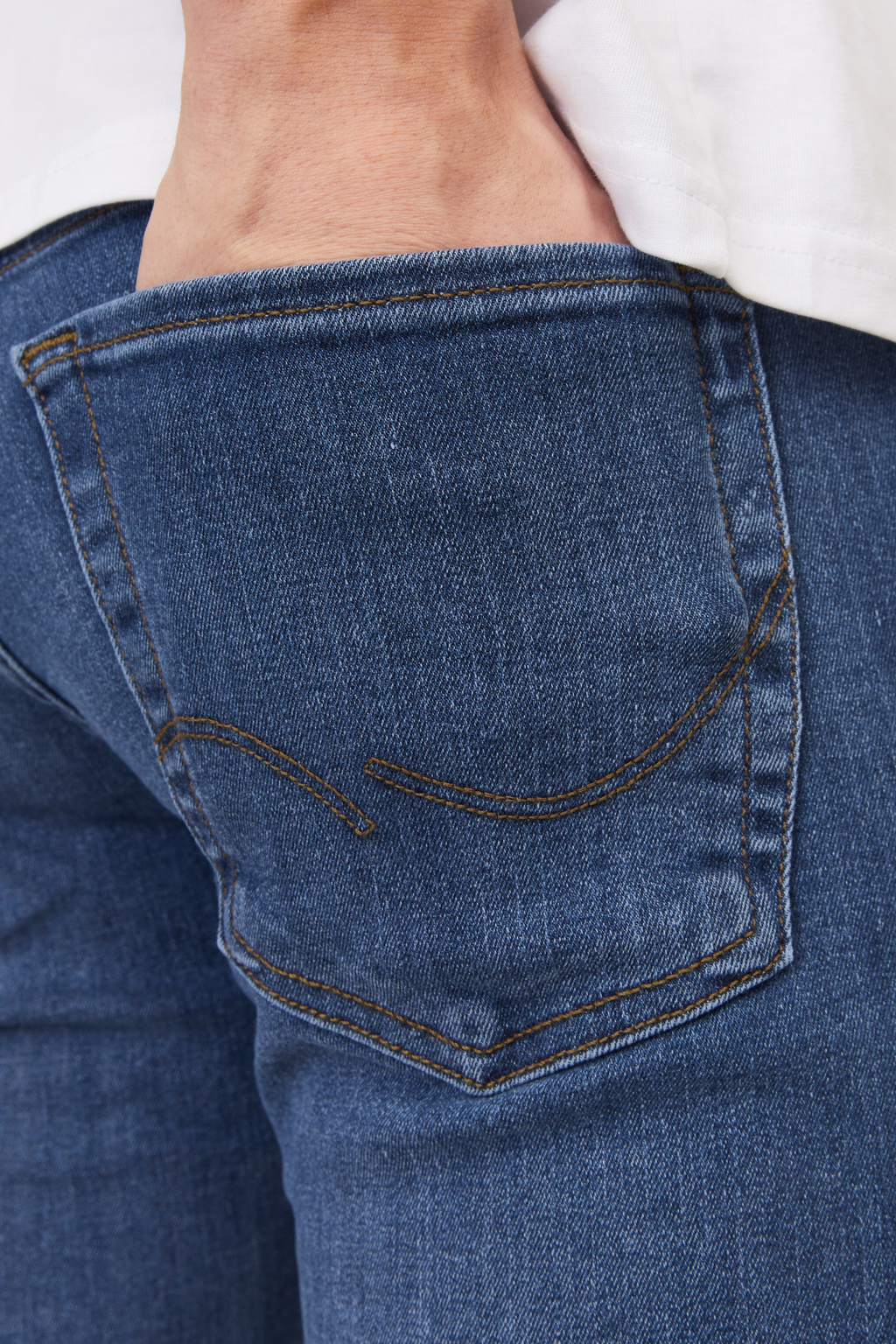 Glenn Stretch Farkut - Denimin sininen (ohut istuvuus)