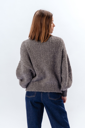 Emma Cable Knit - Keskiharmaa