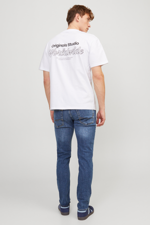 Glenn Stretch Farkut - Denimin sininen (ohut istuvuus)