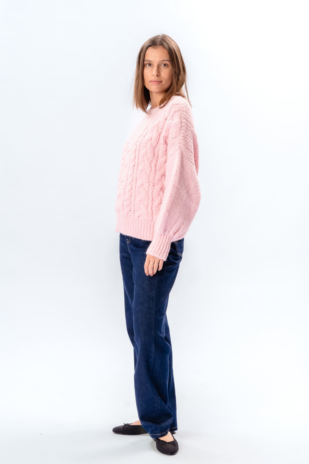 Emma Cable Knit - Candy pinkki