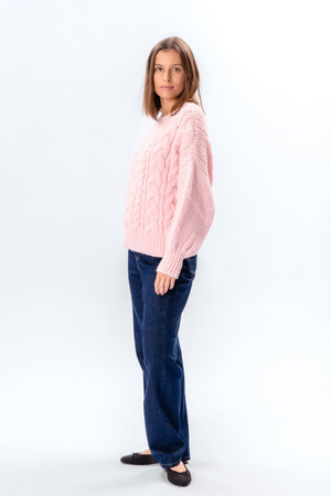 Emma Cable Knit - Candy pinkki