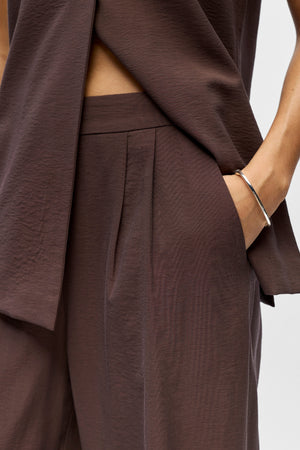Isla Wide Pants - Ruskea