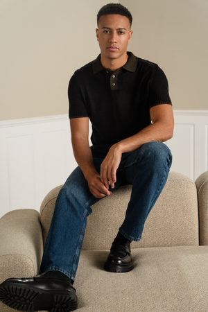 Neulottu polo - ruskea