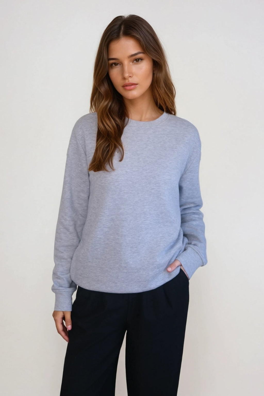 Essential Crewneck - harmaa melange