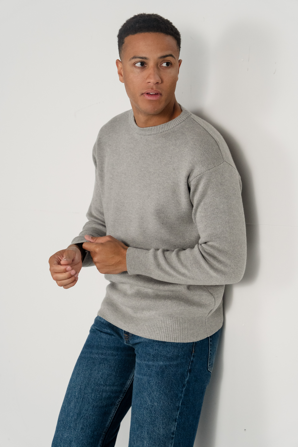 Crewneck Knit -villapaita - vaaleanharmaa