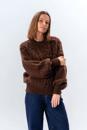 Emma Cable Knit - suklaa