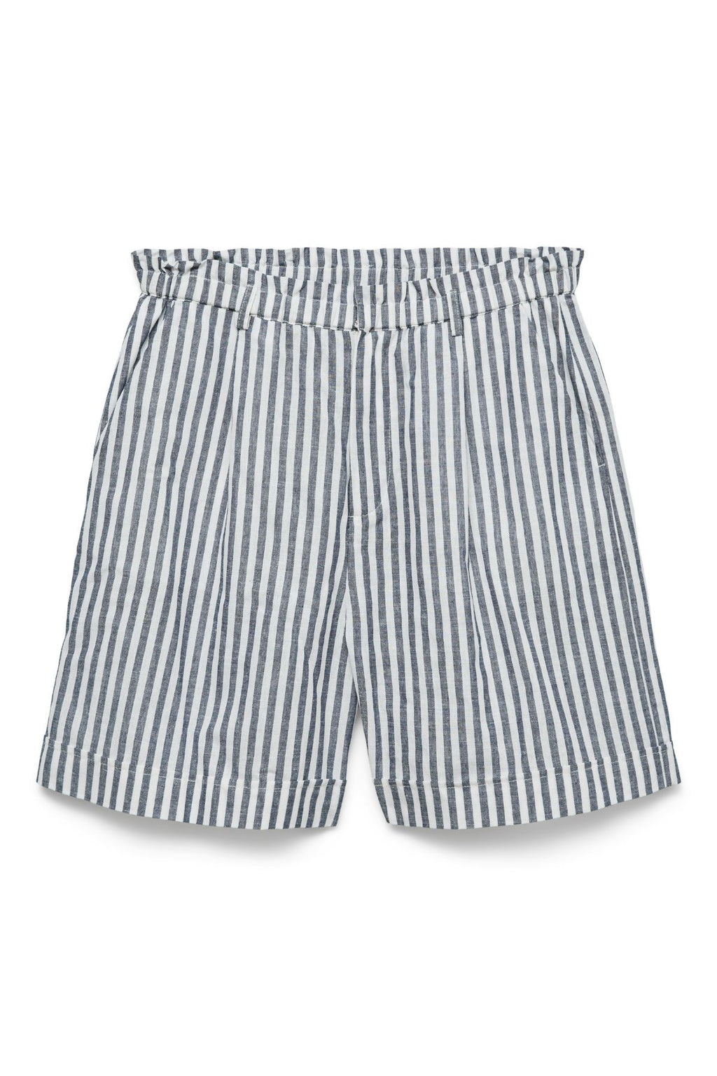 Selma Shorts - Navy Blazer Stripes-Lumivalkoinen