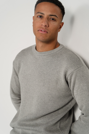 Crewneck Knit -villapaita - vaaleanharmaa