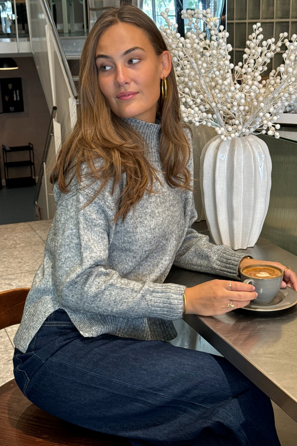 Emma Knit - vaaleanharmaa melange