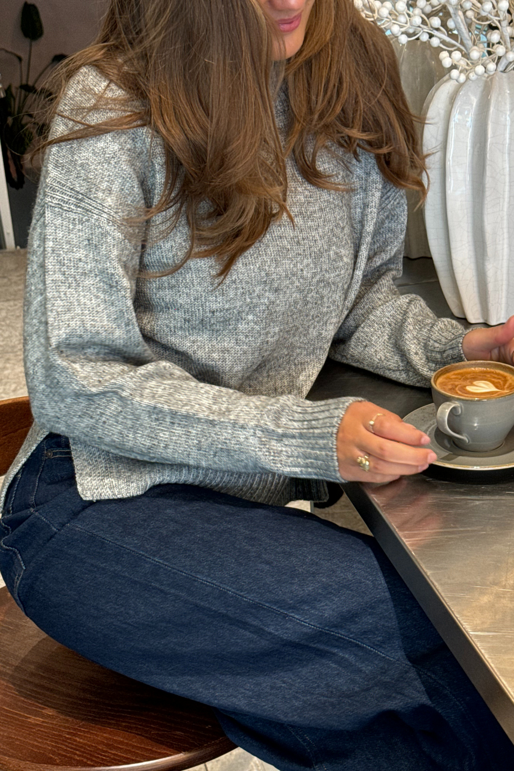 Emma Knit - vaaleanharmaa melange