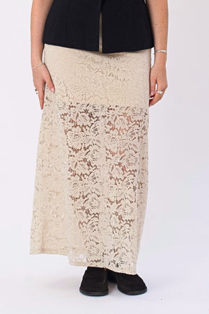Amara Lace Maxi -hame - vaalea beige