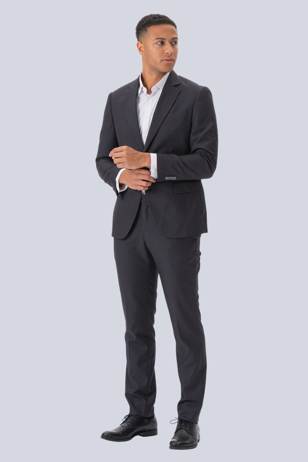 Premium Yksirivinen puku (musta)