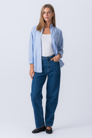 Poikaystävä Oxford -paita - vaaleansininen