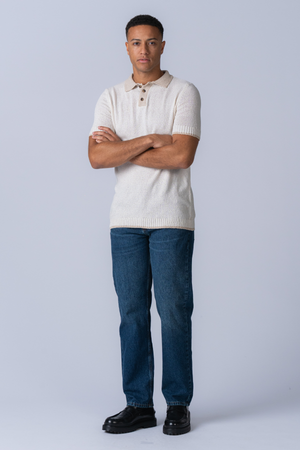 Neulottu polo - ecru