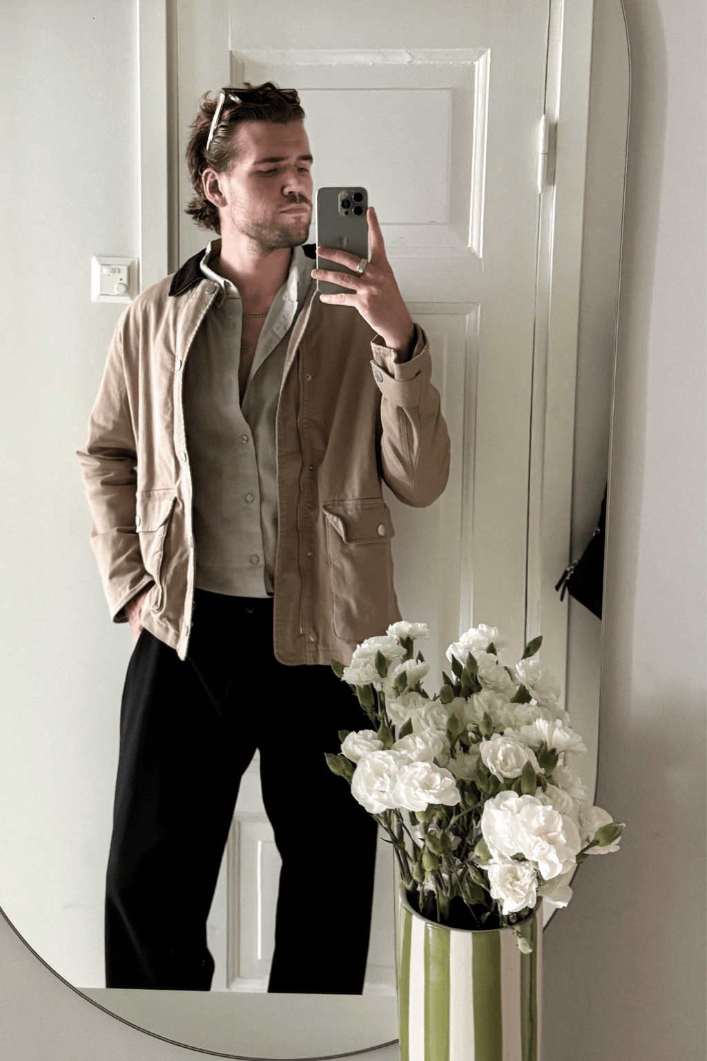 Twill -takki - tumma hiekka