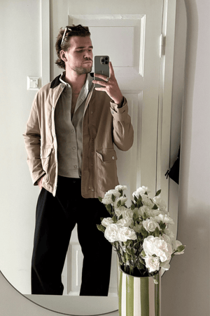 Twill -takki - tumma hiekka