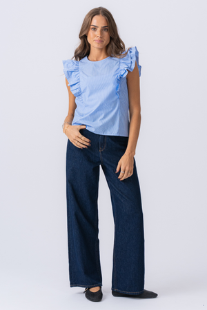 Aila Top - Pikku poika sininen / valkoinen