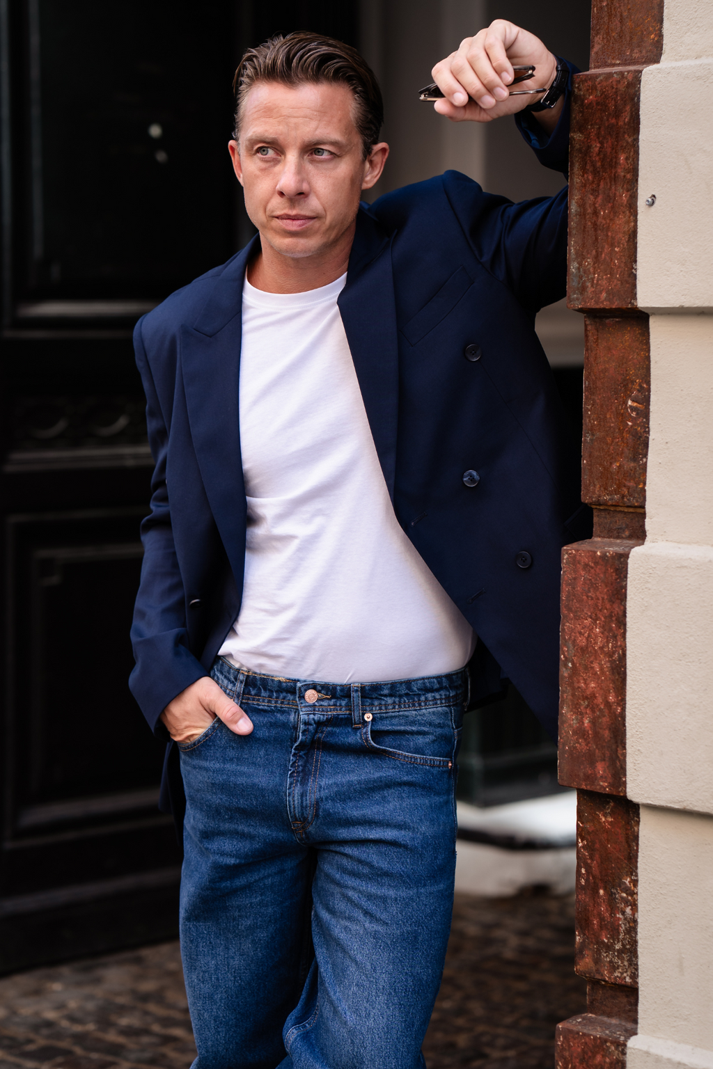 Premium Kaksirivinen bleiseri - laivasto