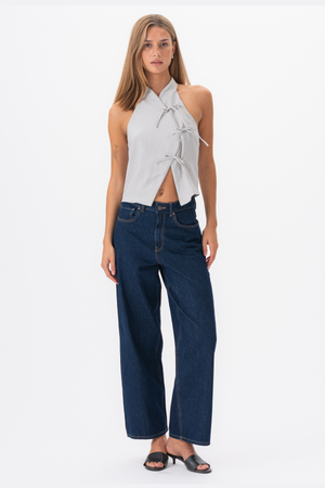 Silvan raidallinen yläosa - harmaa