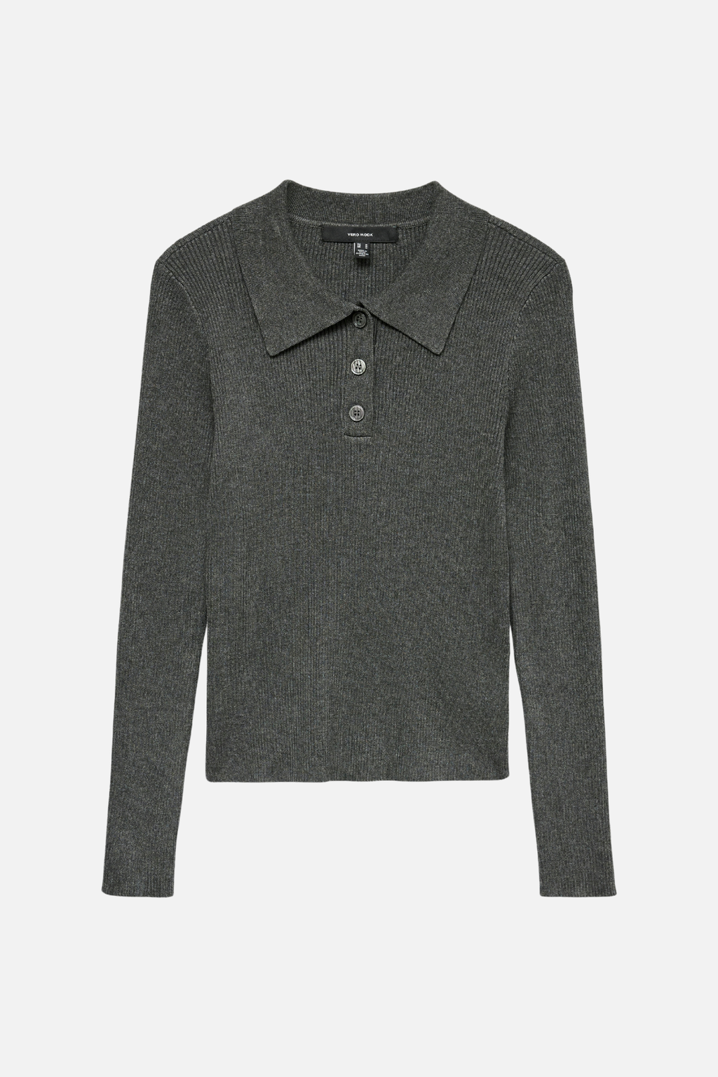 Silje Poloneck Pullover - tummanharmaa melange
