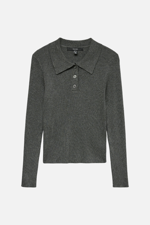 Silje Poloneck Pullover - tummanharmaa melange