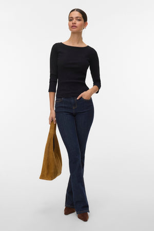 Verde Boatneck toppi - musta