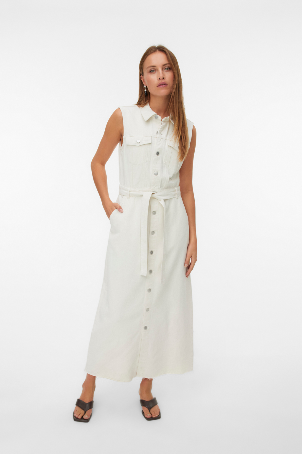 Molly Ank Denim mekko - Ecru