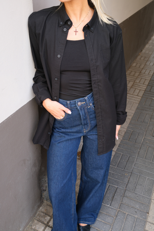 Poikaystävä Oxford -paita - musta