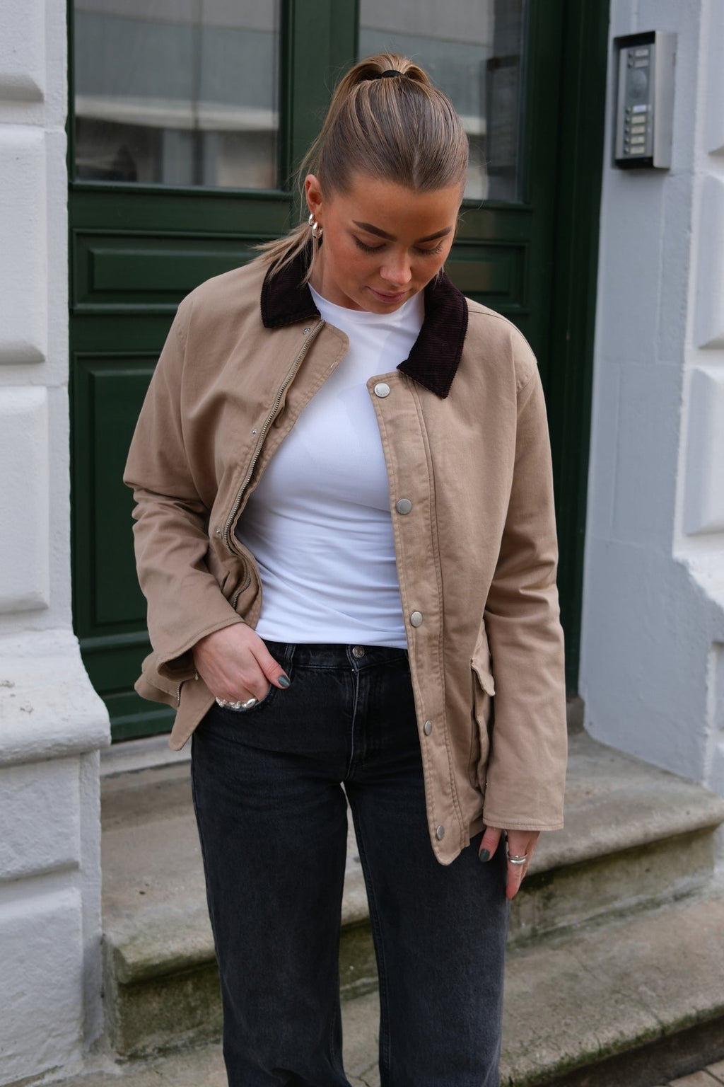 Twill -takki - tumma hiekka