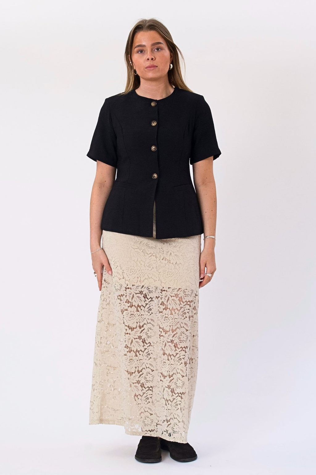 Amara Lace Maxi -hame - vaalea beige