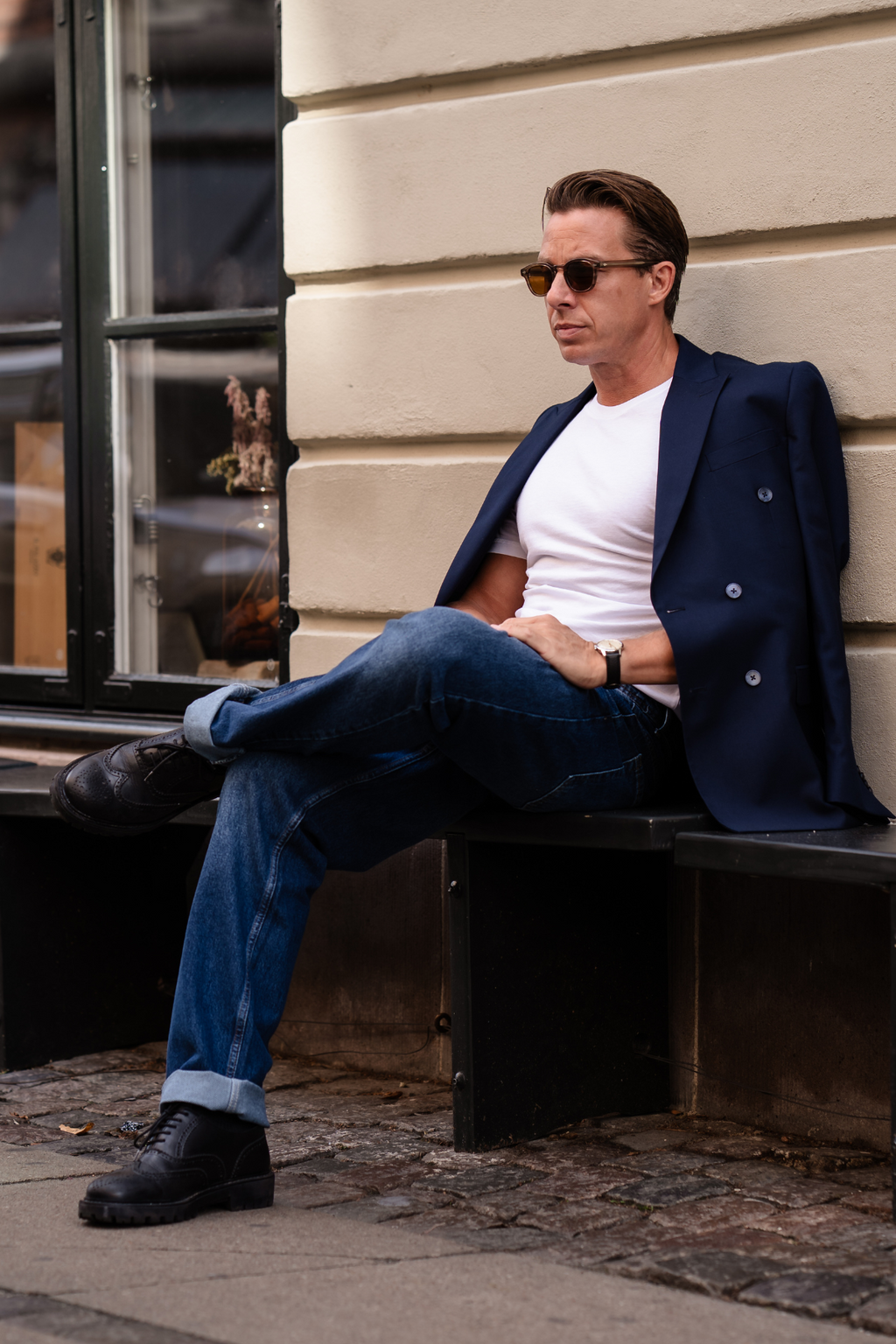 Premium Kaksirivinen bleiseri - laivasto