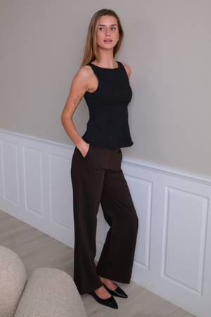 Rosalie Wide Pants - Ruskea