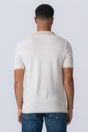 Neulottu polo - ecru