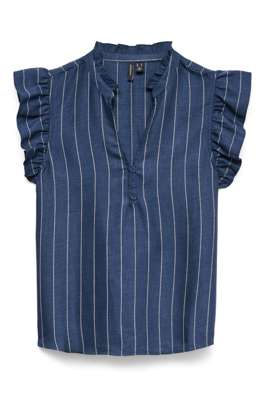 Odette V-kaula-aukkoinen toppi - tumma denim / valkoinen
