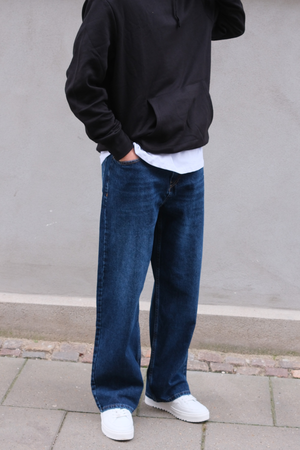Baggy Jeans - tummansininen