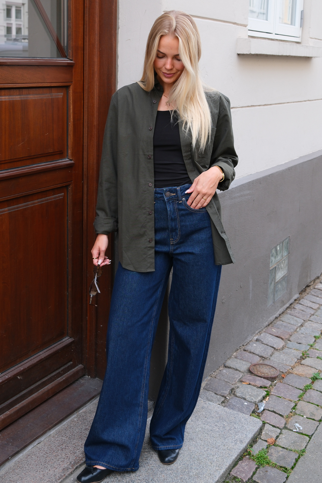 Poikaystävä Oxford -paita - tummanvihreä