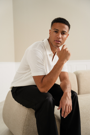 Atlas kuvioitu polo - valkoinen