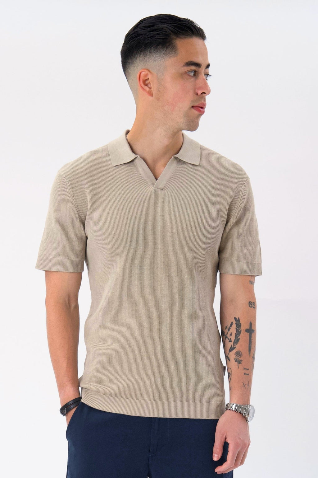 Garry Knit Polo - hiekka