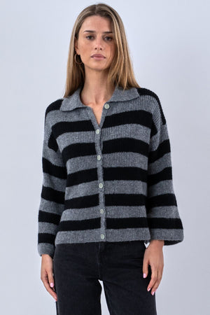 Josie Polo Knit - harmaa/musta
