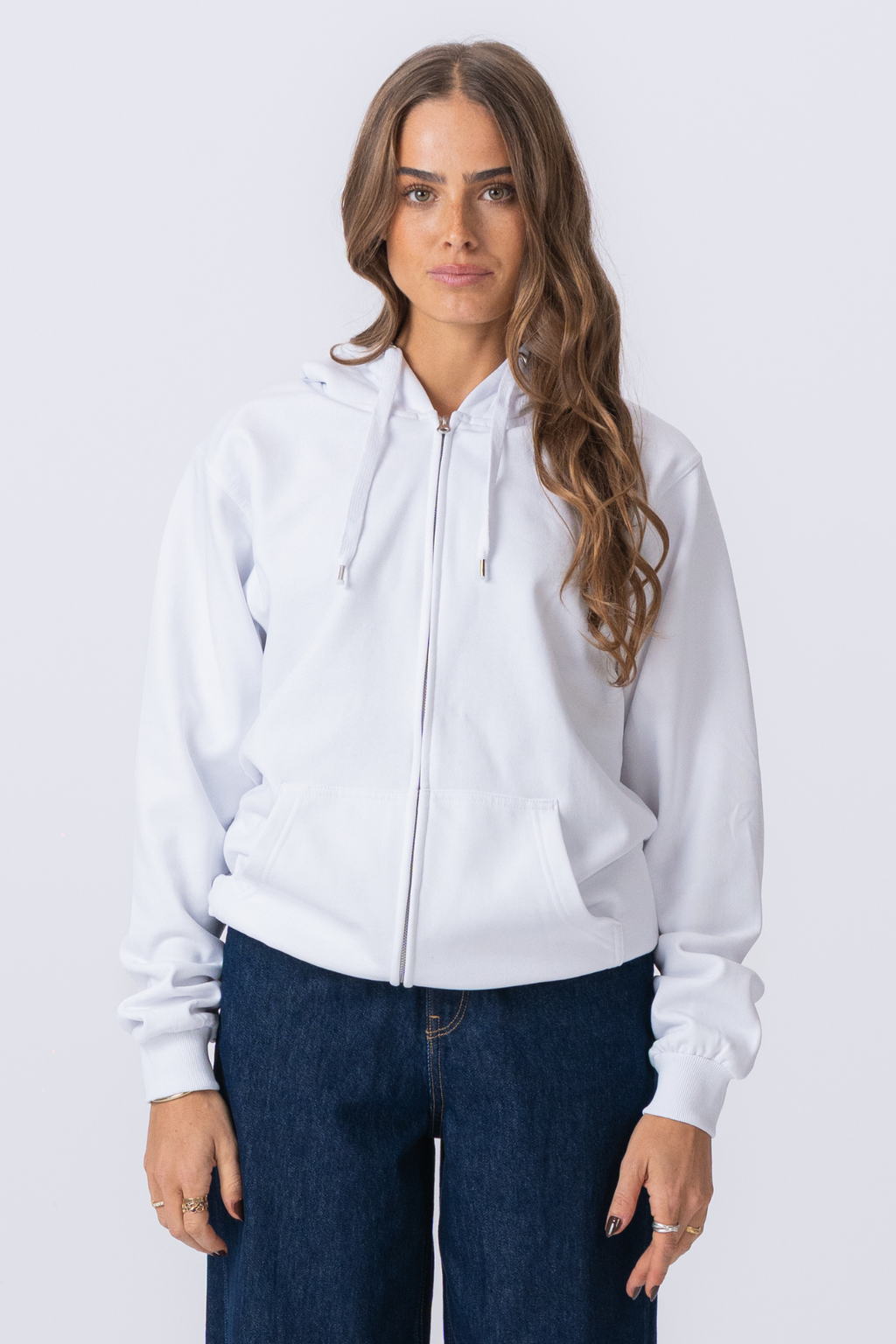 Basic Zip -huppari - valkoinen