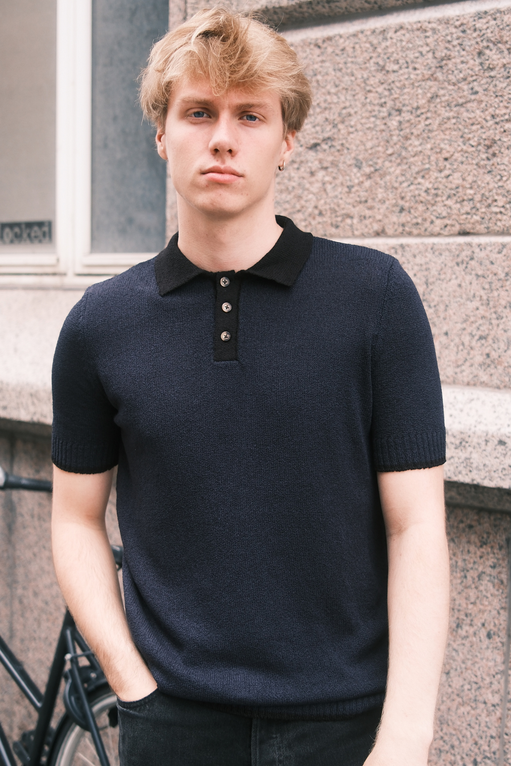 Knitted Polo - Navy