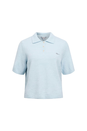 Debbie Knit Polo - Winter Sky Melange